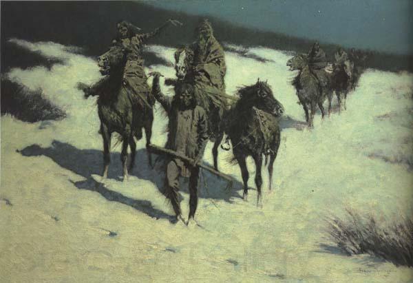 Frederic Remington Trail of the Shod Horse (mk43) Norge oil painting art